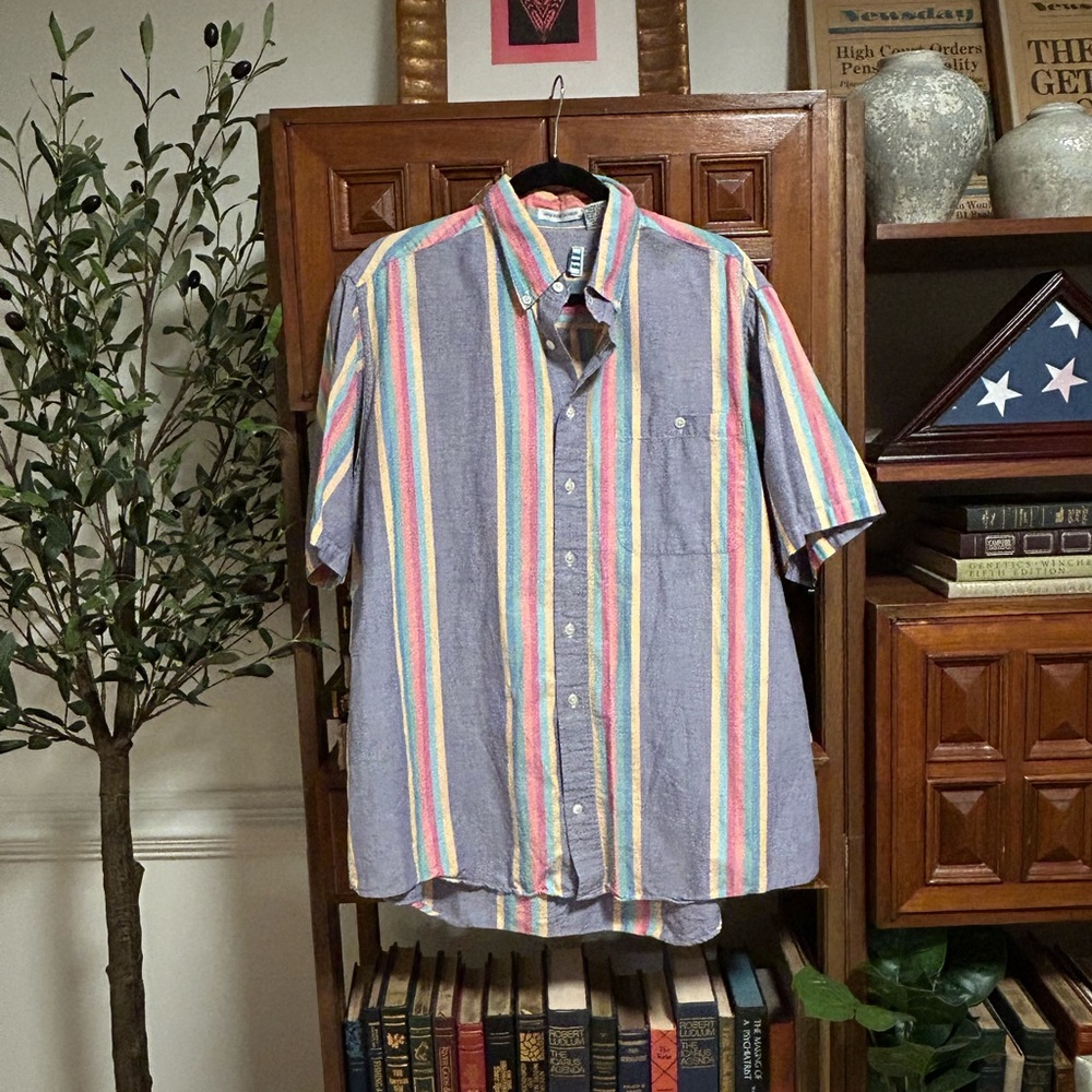 Vintage Multicolor Striped Men's Shirt